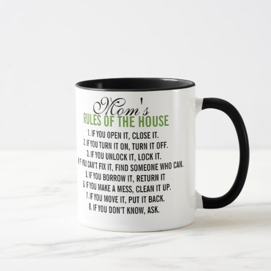 Mug Le Règlement de la maison de maman (Droite)