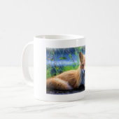Mug Le renard rouge se dresse dans l'herbe Pittoresque (Devant gauche)