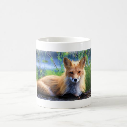 Mug Le renard rouge se dresse dans l'herbe Pittoresque (Centre)