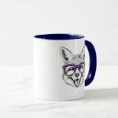 Mug Le renard souriant avec lunettes (Devant droit)