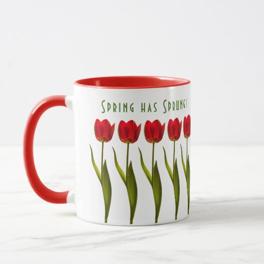 Mug Le ressort a jailli ! - Tulipes rouges - (Gauche)