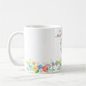 Mug le ressort fleurit l'aquarelle initiale florale de (Gauche)