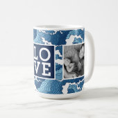 Mug Le résumé ondule l'AMOUR de | avec des photos (Devant droit)