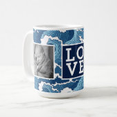 Mug Le résumé ondule l'AMOUR de | avec des photos (Devant gauche)