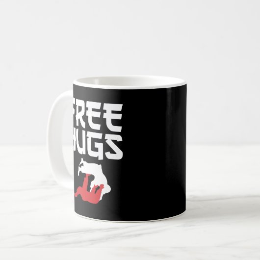 Mug Le retrait de BJJ Jiu-Jitsu de Hugs Libres (Devant gauche)