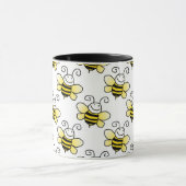 Mug Le rétro jaune gaffent le motif d'abeille (Centre)