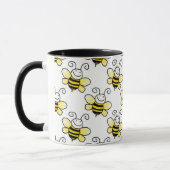 Mug Le rétro jaune gaffent le motif d'abeille (Gauche)