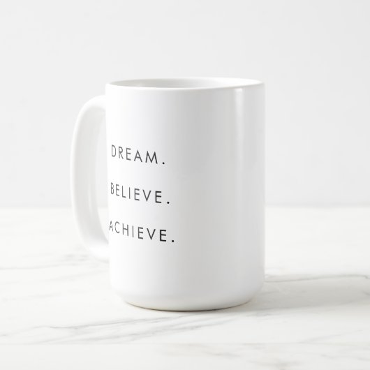 Mug Le rêve de devis de succès client croire atteindre (Devant gauche)