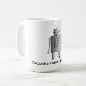 Mug Le robot d'entreprise aime le café, rétro robot (Devant gauche)