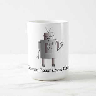 Mug Le robot d'entreprise aime le café, rétro robot