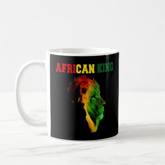 Mug Le roi d'Afrique Noir Mois de l'histoire Lion Afri (Gauche)