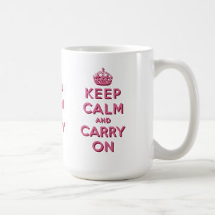 Mug Le rose Girly gardent le calme et continuent