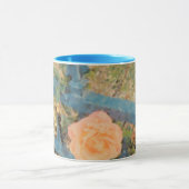 Mug Le rose orange derrière la barrière bleue (Centre)