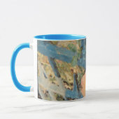 Mug Le rose orange derrière la barrière bleue (Gauche)
