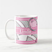 Mug Le rose personnalisent le tennis (Gauche)
