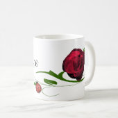 Mug Le rose rouge et le café de coccinelles/thé (Devant droit)