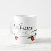 Mug Le rose rouge et le café de coccinelles/thé (Devant gauche)