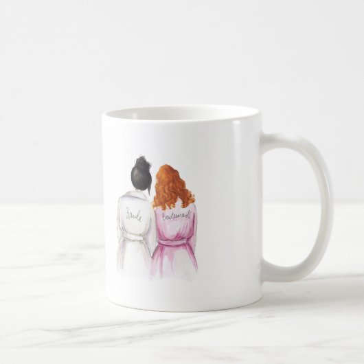 Mug Le rouge de jeune mariée de petit pain de noir de (Droite)