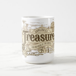 Mug Le savoir est un trésor, le cadeau du lecteur, l'e