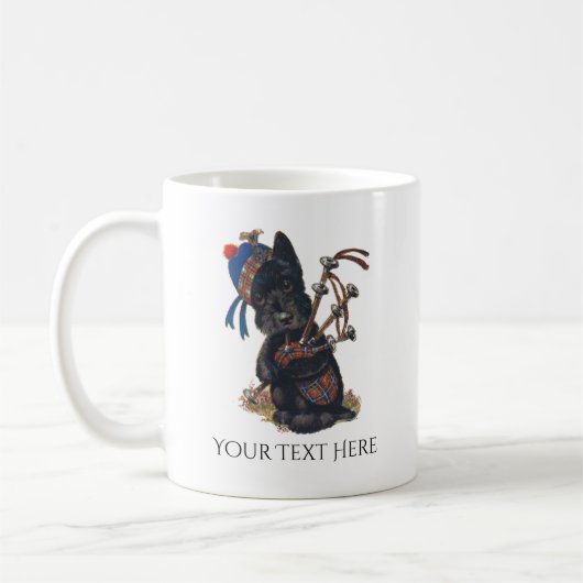 Mug Le Scottie mignon jouant des cornemuses (Gauche)