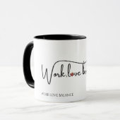 Mug Le script ÉQUILIBRE TRAVAIL AMOUR avec mini bousso (Devant gauche)