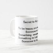 Mug Le secret simple du bonheur (Devant gauche)