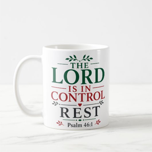 Mug Le Seigneur Est Aux Commandes Disposition Minimali (Gauche)