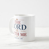 Mug Le Seigneur est avec moi, typographie chrétienne m (Devant gauche)