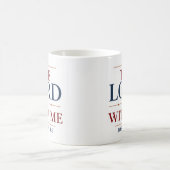 Mug Le Seigneur est avec moi, typographie chrétienne m (Centre)