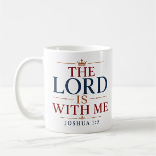 Mug Le Seigneur est avec moi, typographie chrétienne m