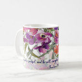 Mug Le Seigneur est fidèle aquarelle fleurie chrétien (Devant gauche)