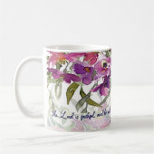 Mug Le Seigneur est fidèle aquarelle fleurie chrétien (Gauche)