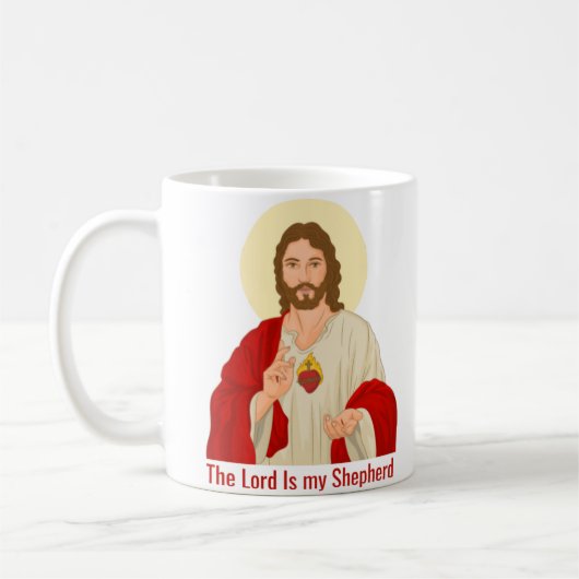 Mug Le Seigneur Est Mon Pasteur Jésus Illustré (Gauche)