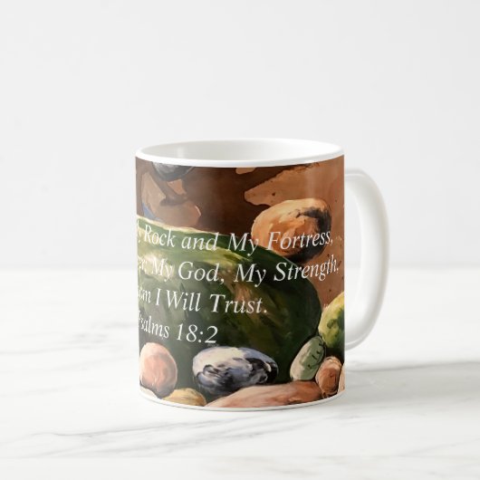 Mug Le Seigneur Est Mon Rocher; Psaumes D'Art Originau (Devant droit)