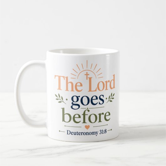 Mug Le Seigneur Marche Avant Écriture Sainte Basée sur (Gauche)