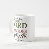 Mug Le Seigneur Pourvoit Toujours Dévozione Écriture E (Devant gauche)