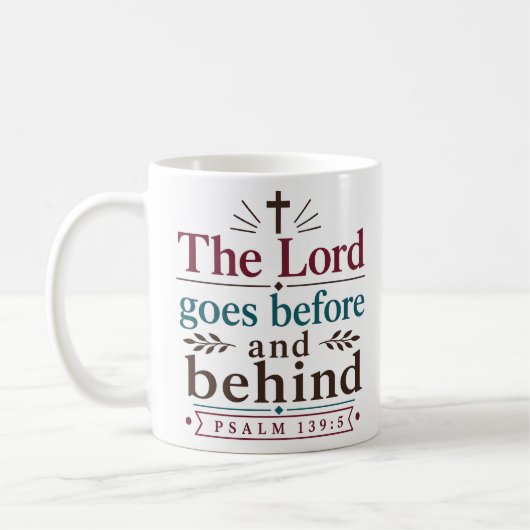 Mug Le Seigneur Va Devant Et Derrière Vérité Biblique (Gauche)