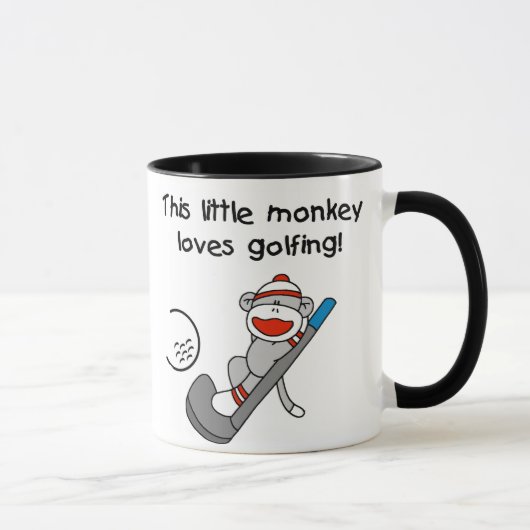 Mug Le singe aime jouer au golf (Droite)