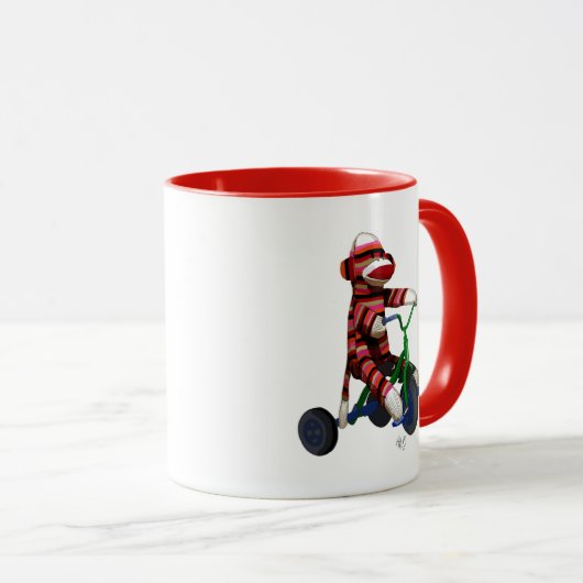 Mug Le singe de queue sur le vélo (Devant droit)