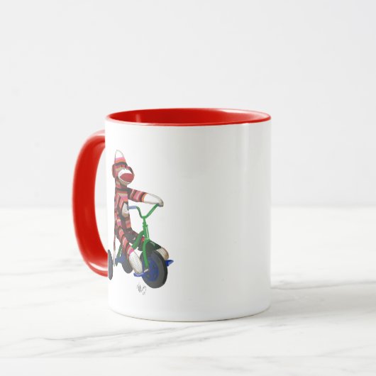 Mug Le singe de queue sur le vélo (Devant gauche)
