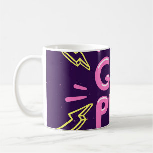 Mug Le slogan féministe "Girl power", arrière - plan v