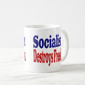 Mug Le socialisme détruit la liberté avec la moitié bl (Devant droit)