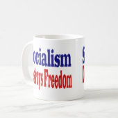 Mug Le socialisme détruit la liberté avec la moitié bl (Devant gauche)