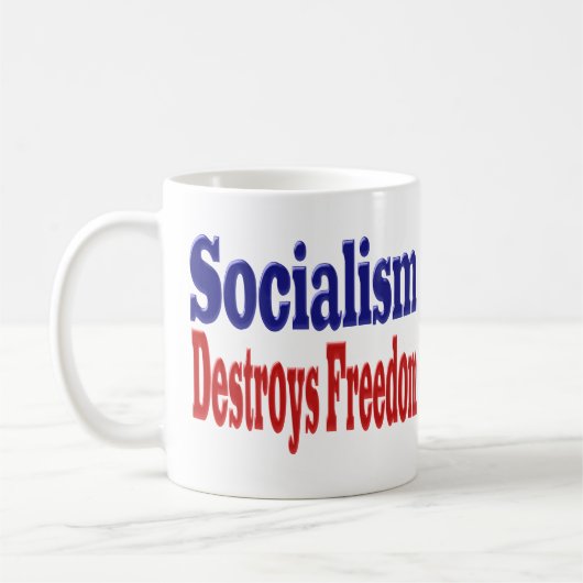 Mug Le socialisme détruit la liberté avec la moitié bl (Gauche)