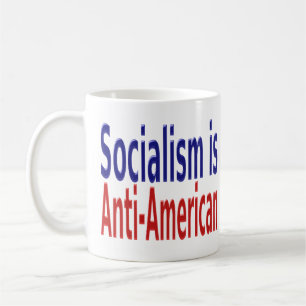 Mug Le socialisme est anti-américain avec un texte ble