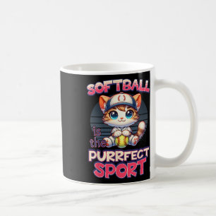 Mug Le softball est le sport purrfect adorable chaton