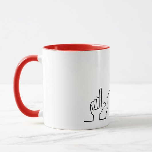 Mug Le sourd, l'amour du langage gestuel. Je t'aime. (Gauche)