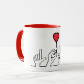Mug Le sourd, l'amour du langage gestuel. Je t'aime. (Devant gauche)