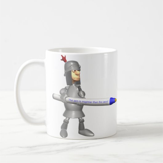 Mug Le stylo est plus puissant que l'épée Chevalier (Gauche)