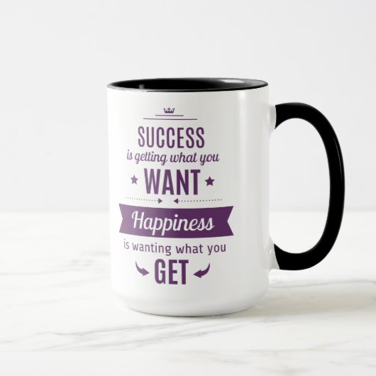 Mug Le Succès, c'est obtenir ce que vous voulez (Droite)